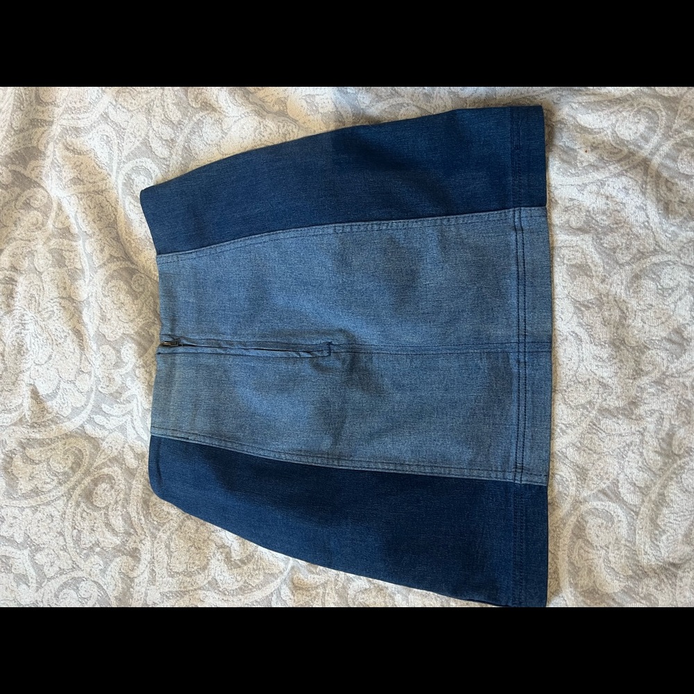 Free people denim color block skirt